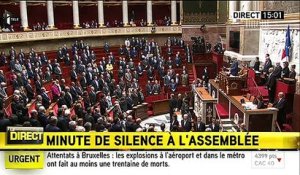 Attentats à Bruxelles: Les députés observent une minute de silence à l'Assemblée nationale en hommage aux victimes