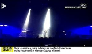 Regardez Johnny Hallyday en concert hier soir en Belgique évoquant les attentats