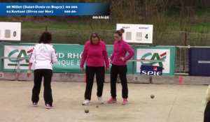 Mène 9, Finale Millet contre Kerfant, cinquième étape du Super 16 féminin, Sport Boules, Bourg-Saint-Andéol 2016