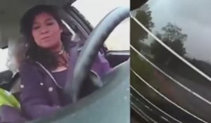 Une femme a une réaction très étonnante alors qu’elle subit un violent accident de la route (vidéo)