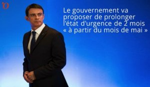 Manuel Valls veut prolonger l’état d’urgence de 2 mois
