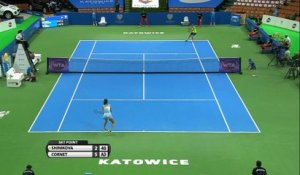 Katowice - Cornet s'en sort contre Shinikova