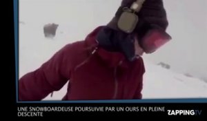 Une snowboardeuse poursuivie par un ours en pleine descente, les images chocs (vidéo)