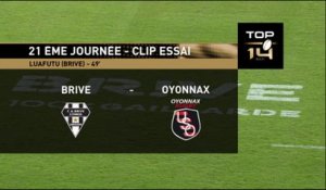 TOP 14 – Brive - Oyonnax : 31-13 Essai Putasi LUAFUTU (BRI) – J21 – Saison 2015-2016