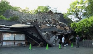 Séismes au Japon: le château de Kumamoto partiellement détruit