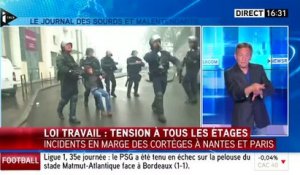 Un manifestant s'évanouit devant les CRS