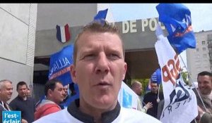 Manifestation de policiers à Troyes