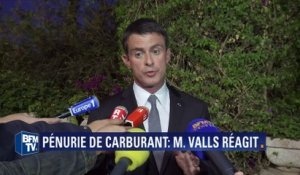 Pénurie d'essence: Valls appelle les Français "à ne pas céder à la panique"
