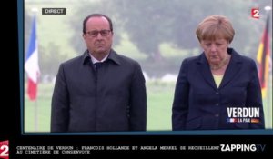 Centenaire de Verdun : François Hollande et Angela Merkel se recueillent au cimetière de Consenvoye