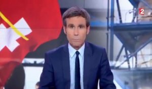 Le journaliste de France 2, David Pujadas, s'énerve lors d'un direct