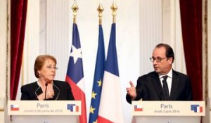 Déclaration conjointe avec Michelle Bachelet, présidente de la République du Chili