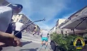 GoPro sur un Hooligan Russe à Marseille - Euro 2016
