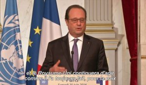 Hollande: le Brexit soulève "une interrogation pour la planète"