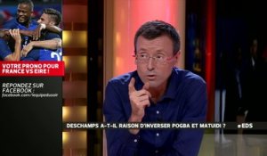 E21 - L'Équipe du soir - Extrait : Deschamps a-t-il raison d'inverser Pogba et Matuidi ?