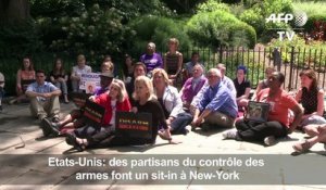Des partisans du contrôle des armes font un sit-in à New-York