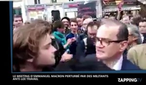 Emmanuel Macron : Des insultes et des jets d’œufs des anti-loi Travail perturbent son meeting (Vidéo)