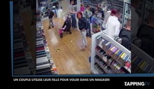 Un couple utilise leur fille pour voler dans un magasin, la vidéo choc !