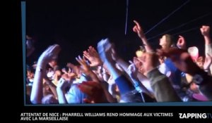 Attentat de Nice : Pharrell Williams rend hommage aux victimes avec la Marseillaise