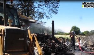 VIDEO. Un bâtiment agricole détruit par les flammes à Montchevrier