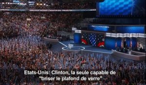 Obama: Clinton la seule capable de "briser le plafond de verre"