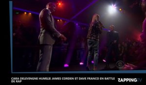Cara Delevigne humilie James Corden et Dave Franco en battle de rap