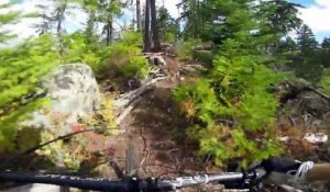 Descente incroyable en VTT dans une foret. Vertigineux!