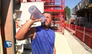 Les maçons et les jardiniers s'organisent pour travailler sous le soleil