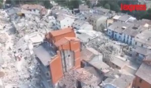 Italie: un drone a survolé Amatrice, une ville ravagée par le séisme