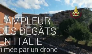 Tremblement de terre en Italie : les dégâts filmés  par un drone