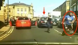 Une femme protège son mari avec une batte de baseball lors d'un road rage !