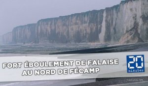 Fort éboulement de falaise au nord de Fécamps