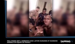 Paul Pogba met l’ambiance avec Layvin Kurzawa et Ousmane Dembélé en équipe de France