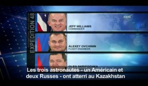 Atterrissage réussi pour trois astronautes de l'ISS