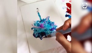 Cet artiste utilise des gouttes d’eau et de la peinture afin de créer des œuvres délirantes !