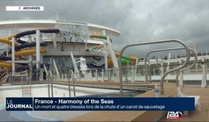Harmony of the Seas : un mort et 4 blessés lors de la chute d'un canot de sauvetage