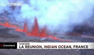 Volcano spews lava on La Reunion island