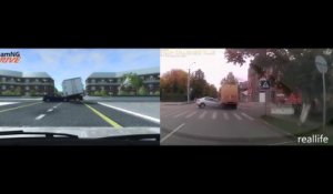 Il recrée des accidents de la route sur un jeu vidéo - Dashcam