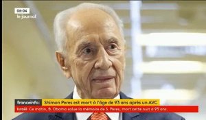 Le prix Nobel de la paix et ancien président israélien Shimon Peres est décédé