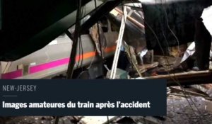 Accident de train d’Hoboken : images amateures du train crashé