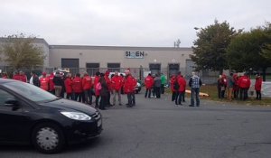 Grève en front commun FGTB-CSC chez Sioen à Mouscron