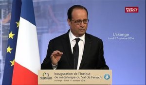 Hollande à Florange : "Il n’y a eu aucun plan social, aucun licenciement"