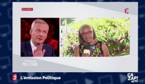 "Pipi de chat" : une femme s'énerve contre Bruno Le Maire en direct sur France 2