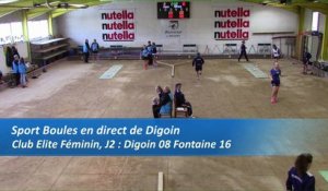 Troisième tour, tir progressif, Club Elite féminin, J2, Digoin contre Fontaine, Sport Boules, saison 2016-2017