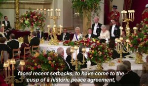Queen Elizabeth II hosts state banquet for Colombia's Santos
