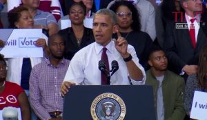 Obama s'énerve à un meeting à Fayetteville