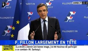 Primaire de la droite : le discours de François Fillon, vainqueur du 1er tour (i-Télé)