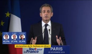 Premier tour de la primaire à droite : regardez en intégralité la réaction de Nicolas Sarkozy