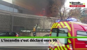 VIDEO. Poitiers. Spectaculaire incendie au TAP