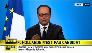 François Hollande annonce qu'il renonce à un deuxième mandat: