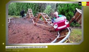 Il construit des montagnes russes pour ses petits-enfants dans son jardin